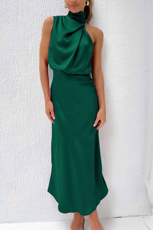 Sleeveless Solid Elegant Maxi Dress