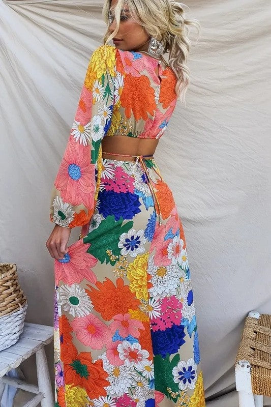 Floral Cut Maxi Dress