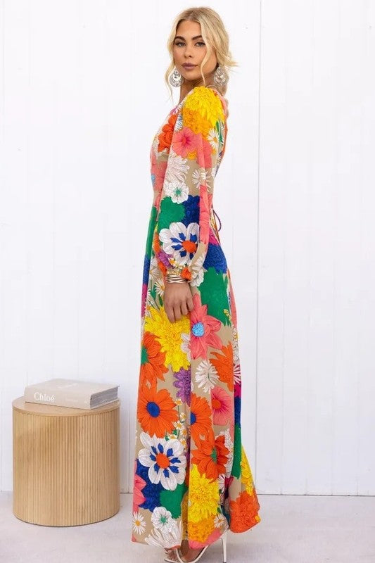 Floral Cut Maxi Dress