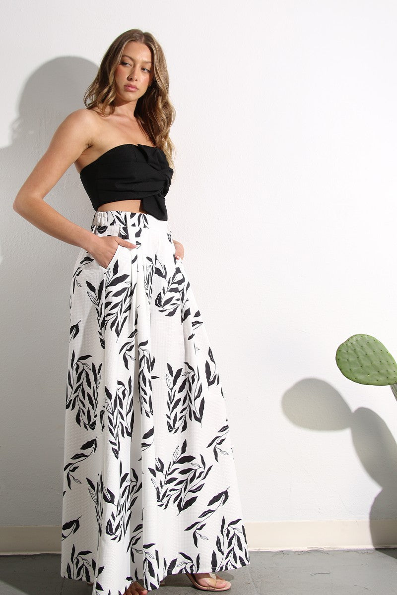 Printed Wide Pants