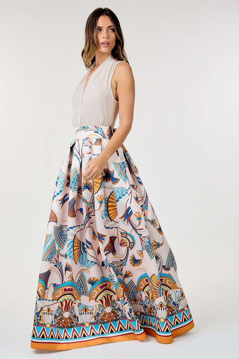 Multi Print Maxi Skirt