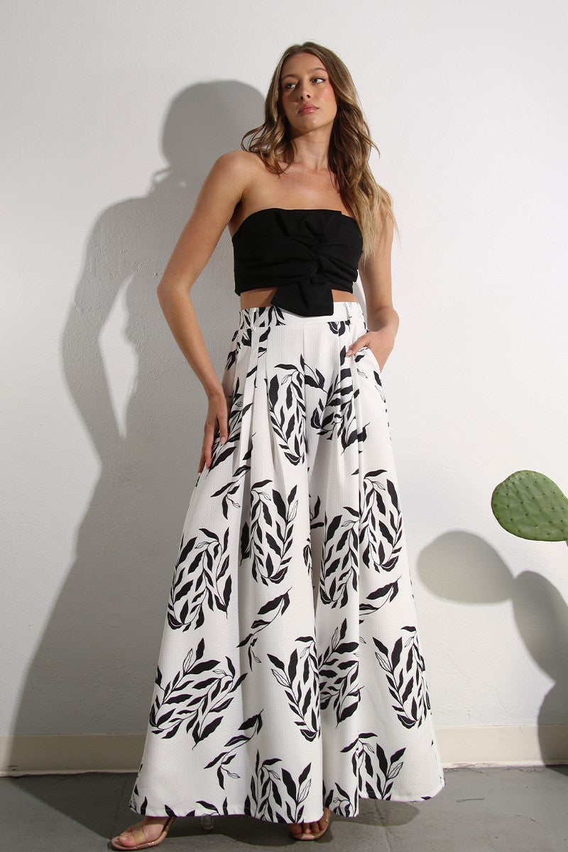 Printed Wide Pants