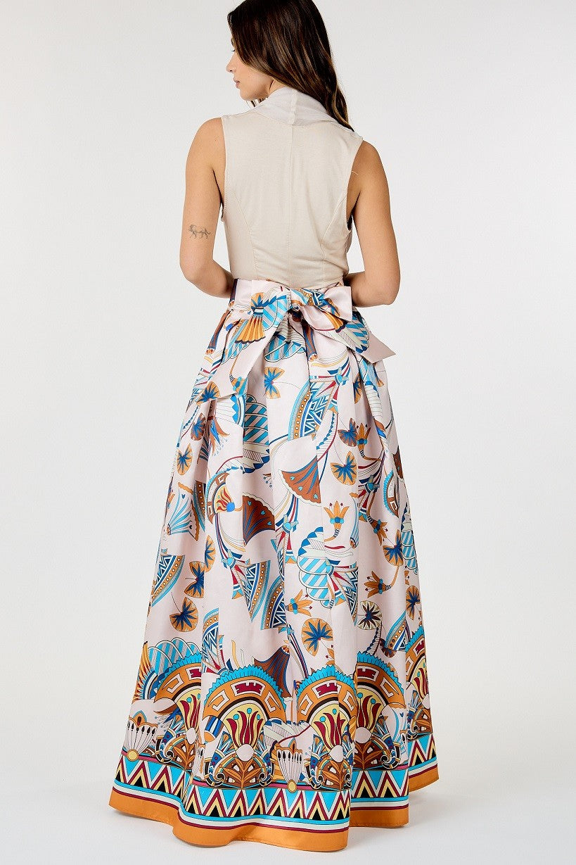 Multi Print Maxi Skirt