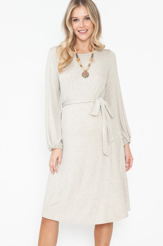 Bishop Sleeve Maternity Dress