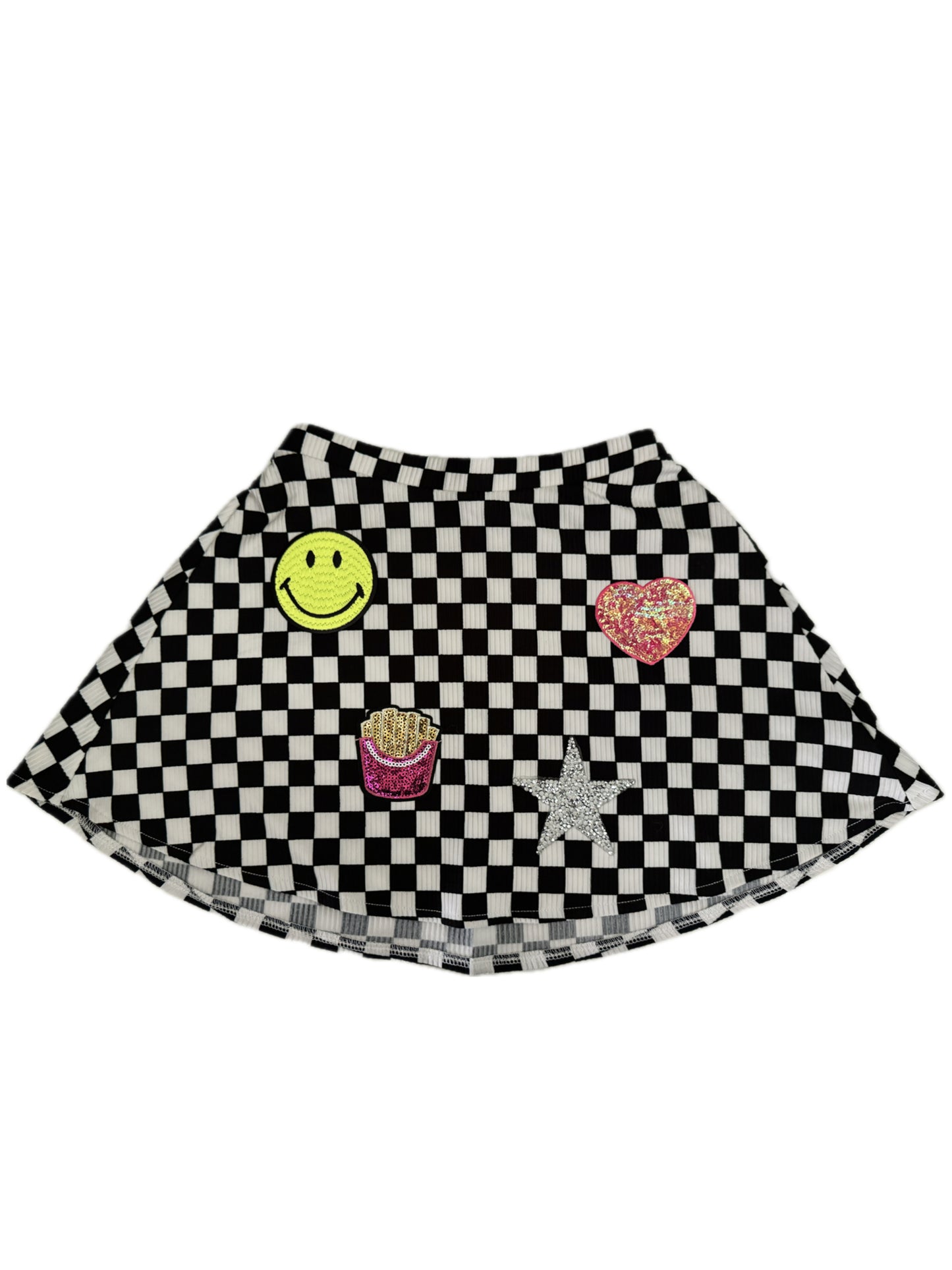 Girls Checker Patch Skirt