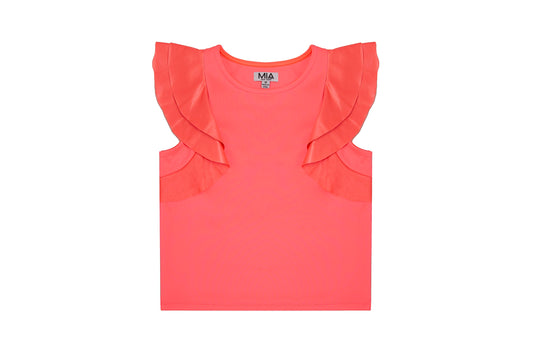 Coral Flutter Top