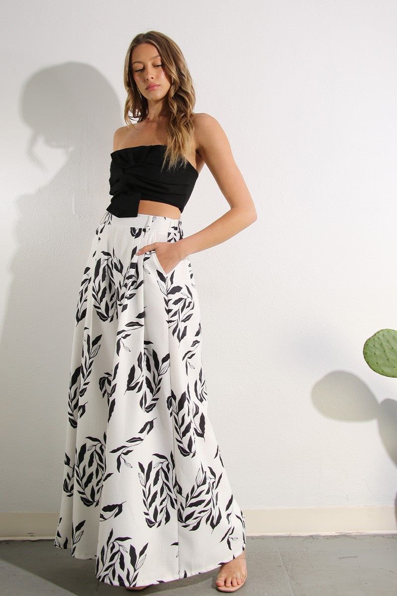 Printed Wide Pants