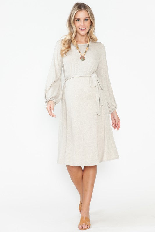 Bishop Sleeve Maternity Dress