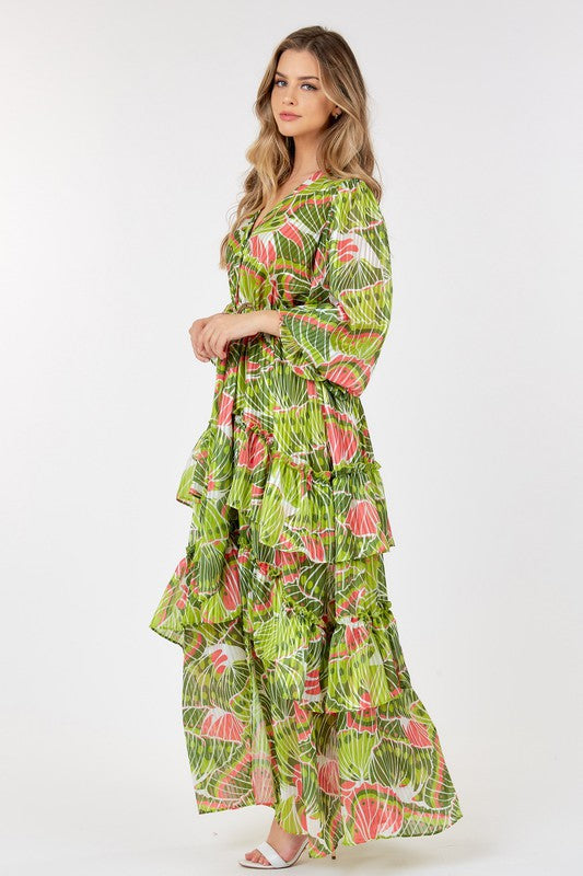 Print Layered Max Dress