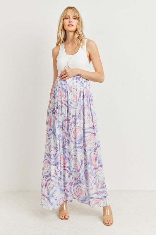 Color Block Maternity Maxi