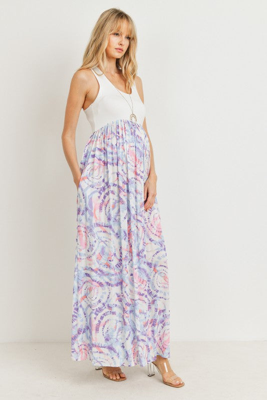 Color Block Maternity Maxi