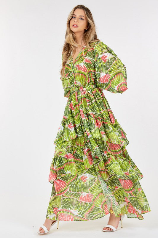 Print Layered Max Dress