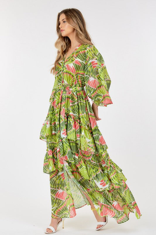 Print Layered Max Dress