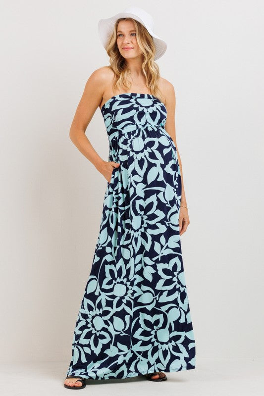 Floral Tube Maternity Dress