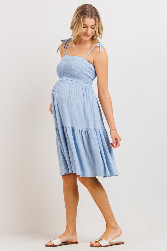 Smocking Tube Top Maternity Dress