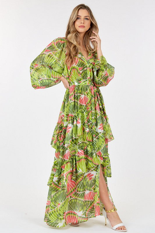 Print Layered Max Dress