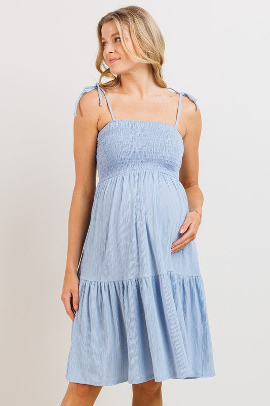 Smocking Tube Top Maternity Dress