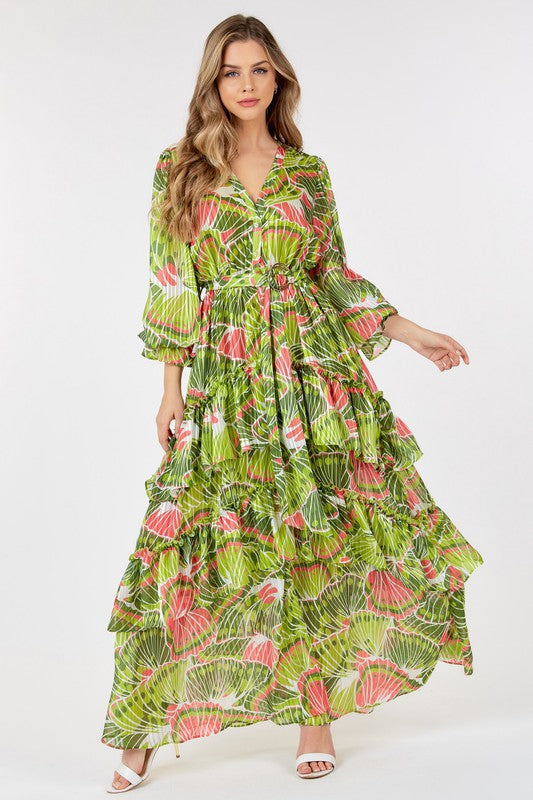 Print Layered Max Dress