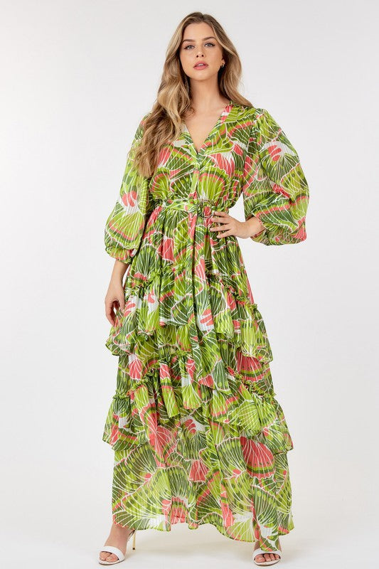 Print Layered Max Dress