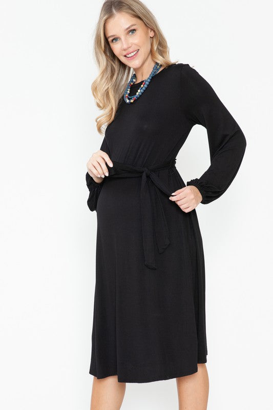 Bishop Sleeve Maternity Dress