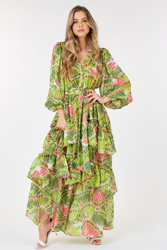 Print Layered Max Dress