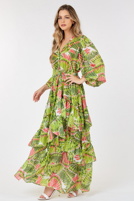 Print Layered Max Dress