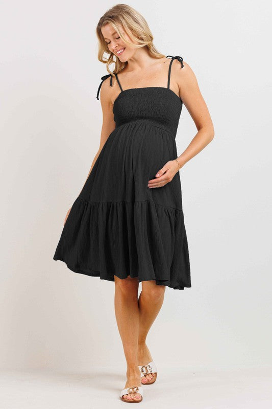 Smocking Tube Top Maternity Dress