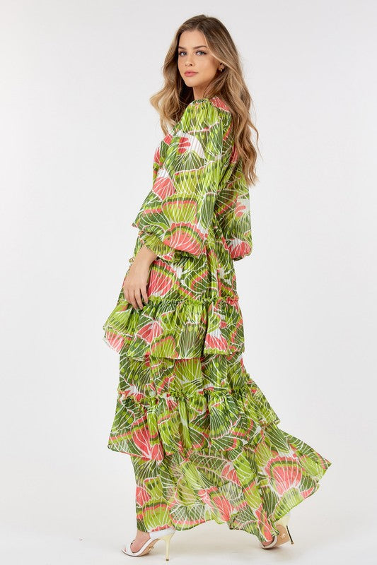 Print Layered Max Dress