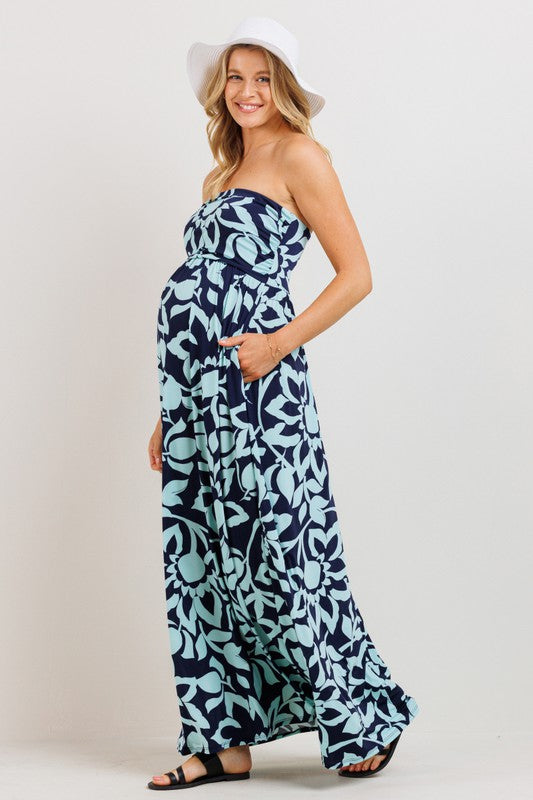 Floral Tube Maternity Dress